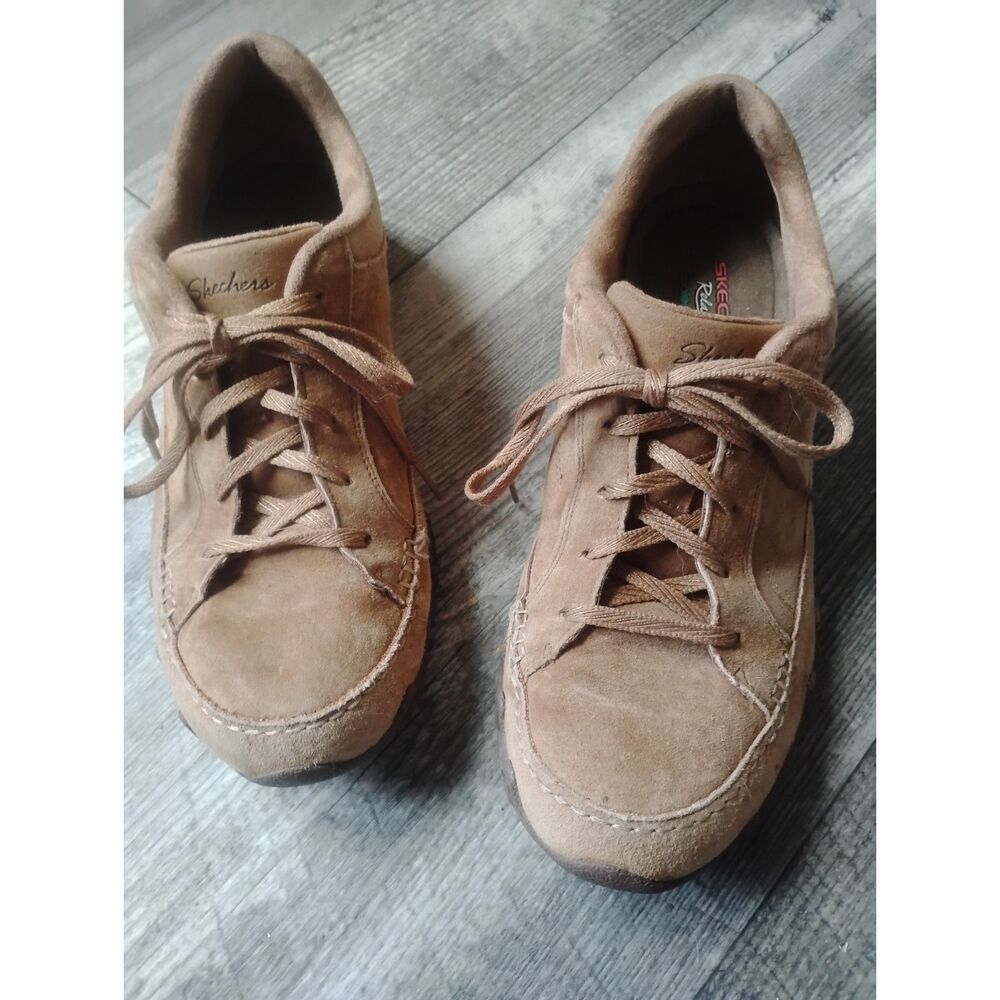Skechers Women's Size 10 Bikers Curbed Air Cooled, Tan Leather Shoes